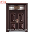 steel security door in china double leaf indian main design entry position solid metal sheet with lock